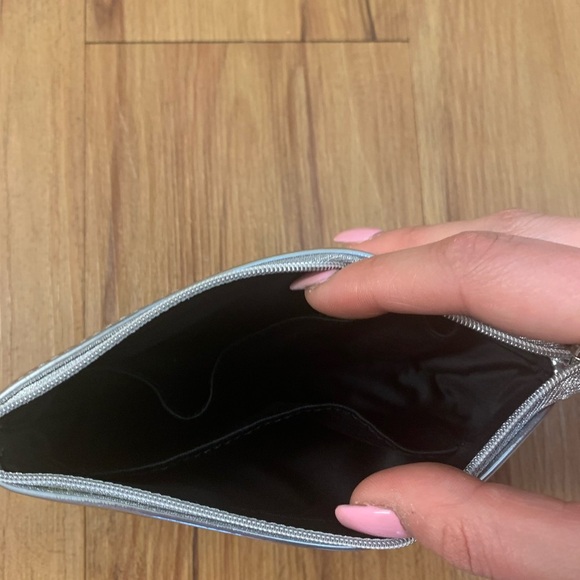 Bobbi Brown Silver Cosmetic Case Wristlet with Mirror - Picture 3 of 6